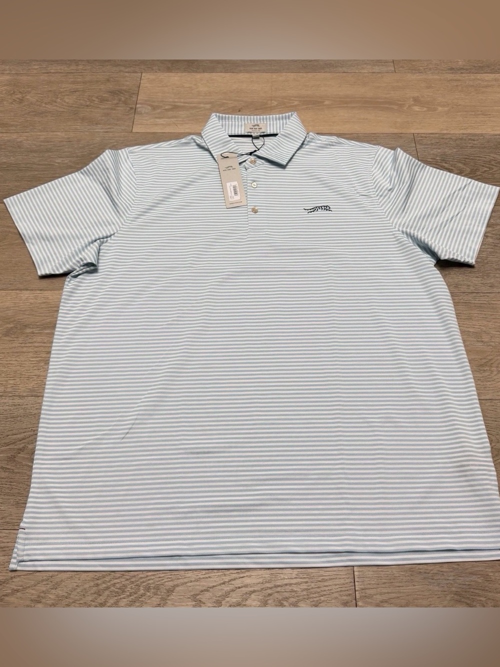 Sun Day Red Pioneer Stripe ii Icy Blue Polo Shirt Size XL Tiger Woods NWT